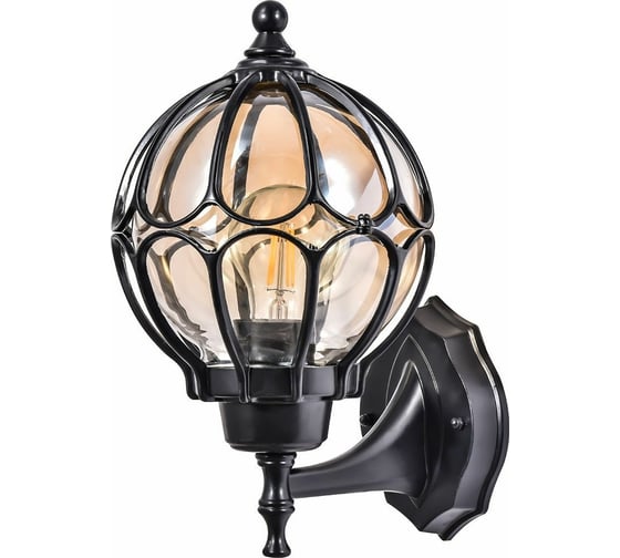 Изображение товара Садово-парковый светильник FERON PL3701 круглый на стену вверх 60W 230V E27, черный 06340