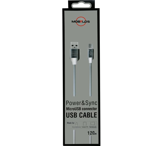 Изображение товара Кабель Mobylos MicroUSB 50016белый