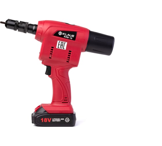 Изображение товара Заклепочник аккумуляторный KLAUE KRB-10 (1 аккумулятор 18В/2,0Ач) УТ000023936