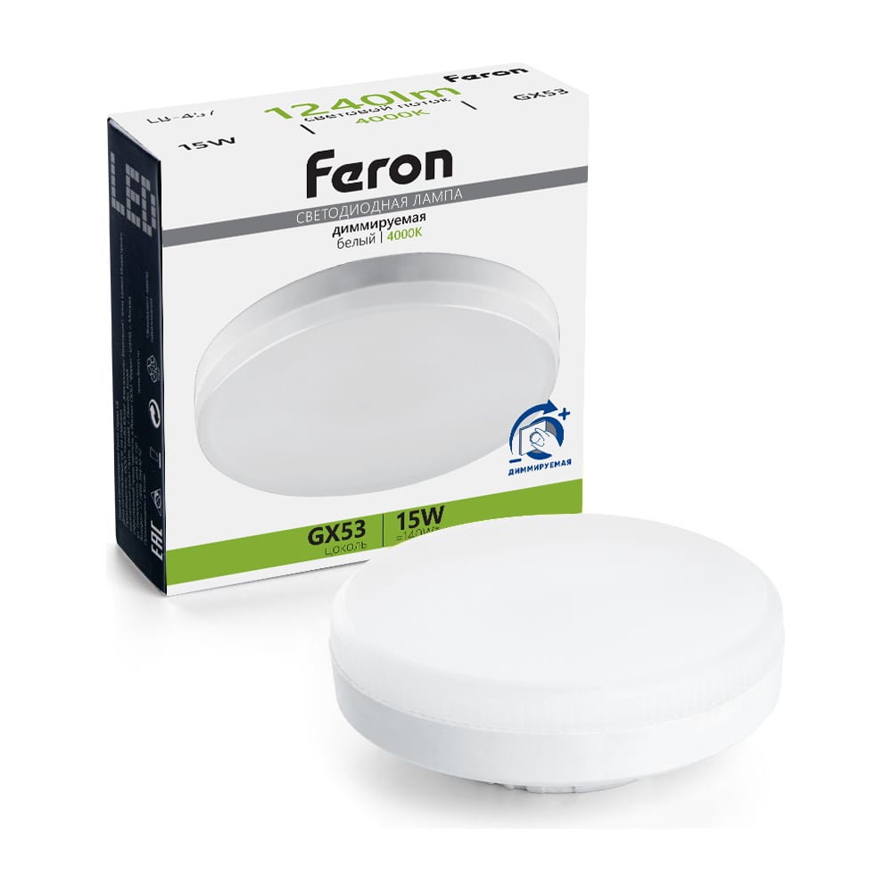 Изображение товара Лампа светодиодная диммируемая FERON LB-457 GX53 15W 230V 4000K, 51068