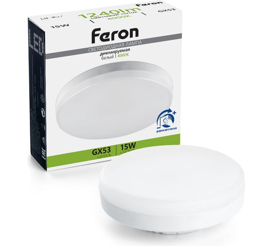 Изображение товара Лампа светодиодная диммируемая FERON LB-457 GX53 15W 230V 4000K, 51068
