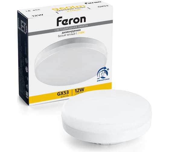 Изображение товара Лампа светодиодная диммируемая FERON LB-456 GX53 12W 230V 2700K, 51064