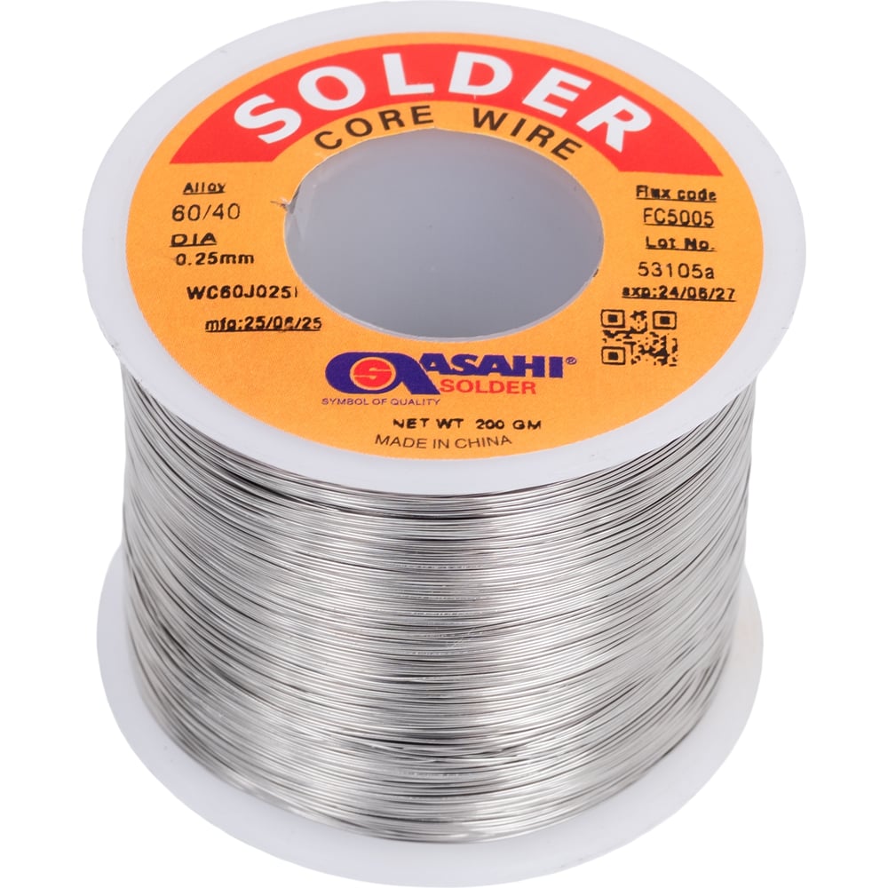 Изображение товара Припой ASAHI FC5005 0.25 мм 0.2 кг Sn60/Pb40 с флюсом RMA