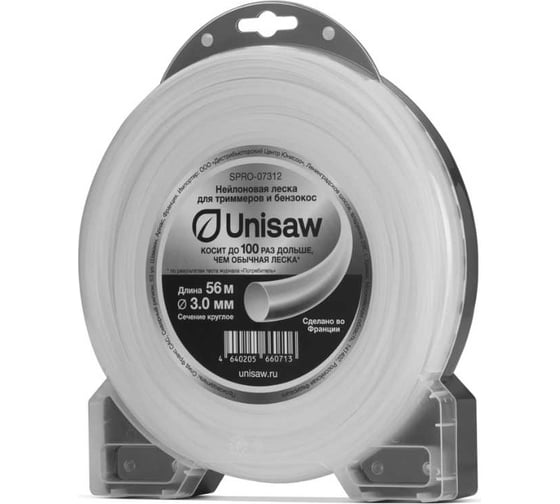 Изображение товара Леска триммерная 3.0 мм, 56 м, круглая Unisaw SPRO-07312