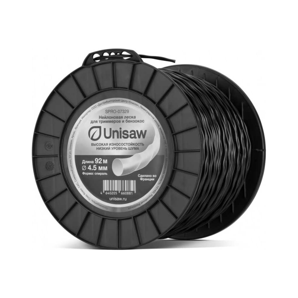 Изображение товара Леска триммерная 4.5 мм 92 м спиральная Unisaw SPRO-07329
