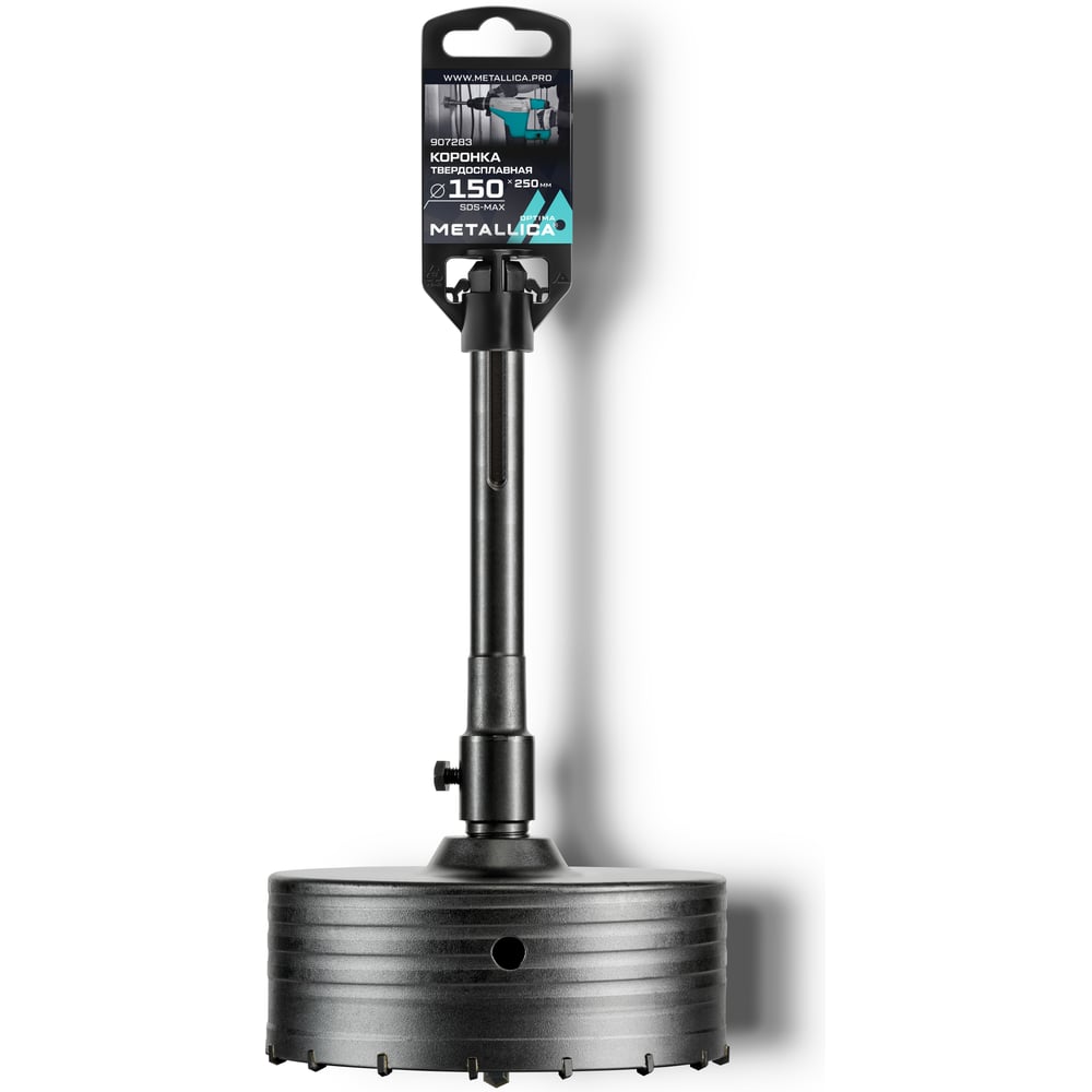 Изображение товара Коронка твердосплавная SDS-max 150x250х110 мм, h=50 мм, М22.0x2.0 мм, с адаптером METALLICA Optima 907283 Изображение товара Коронка твердосплавная SDS-max 150x250х110 мм, h=50 мм, М22.0x2.0 мм, с адаптером METALLICA Optima 907283