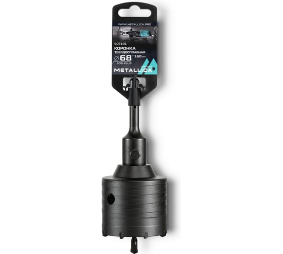 Изображение товара Коронка твердосплавная SDS-plus, 68x160х100 мм, h=50 мм, М22.0x2.0 мм, с адаптером METALLICA Optima 907191