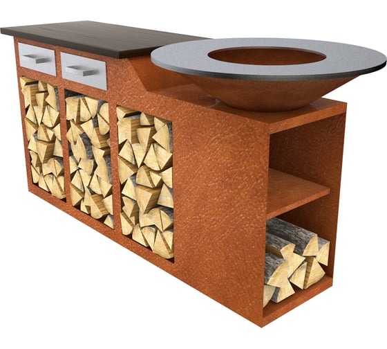 Изображение товара Очаг-остров РИЗУР KORWOOD HIT 05 100 см диаметр 4692200000025