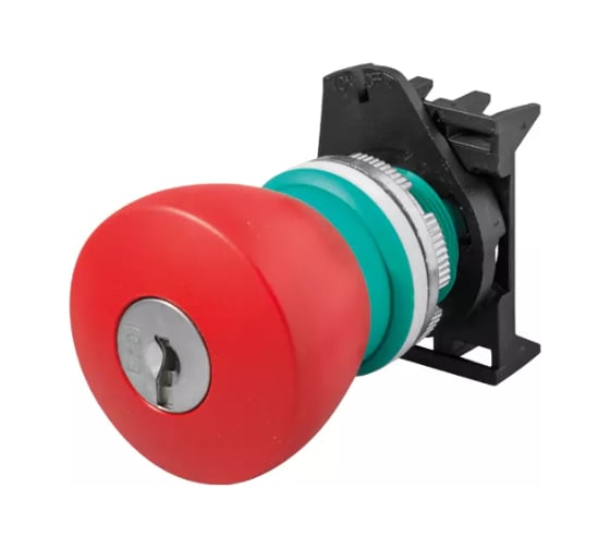 Изображение товара Кнопка Giovenzana "грибковая", задвижная, поворотная, с ключом, красная, D40 PPFN1C4NX