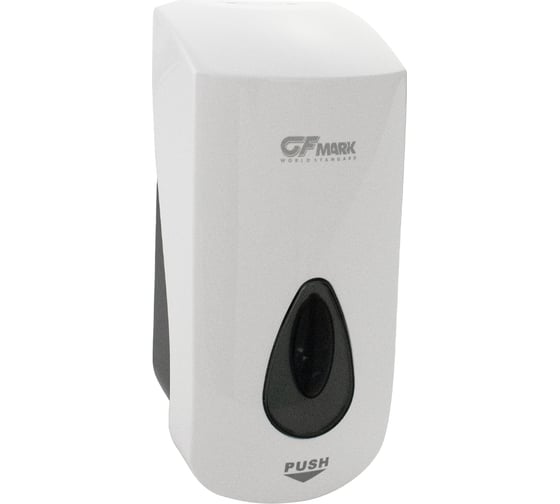 Изображение товара Дозатор GFmark жидкого МЫЛА, пластиковый, БЕЛЫЙ, большой, с глазком - капля, 1000 мл 626