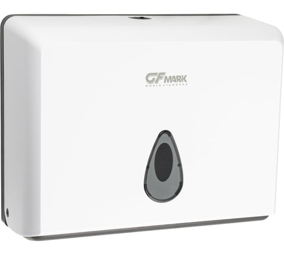 Изображение товара Диспенсер для бумажного полотенца GFmark Z сложения, на две пачки, с ключом, из АБС пластика, цвет БЕЛЫЙ. 904
