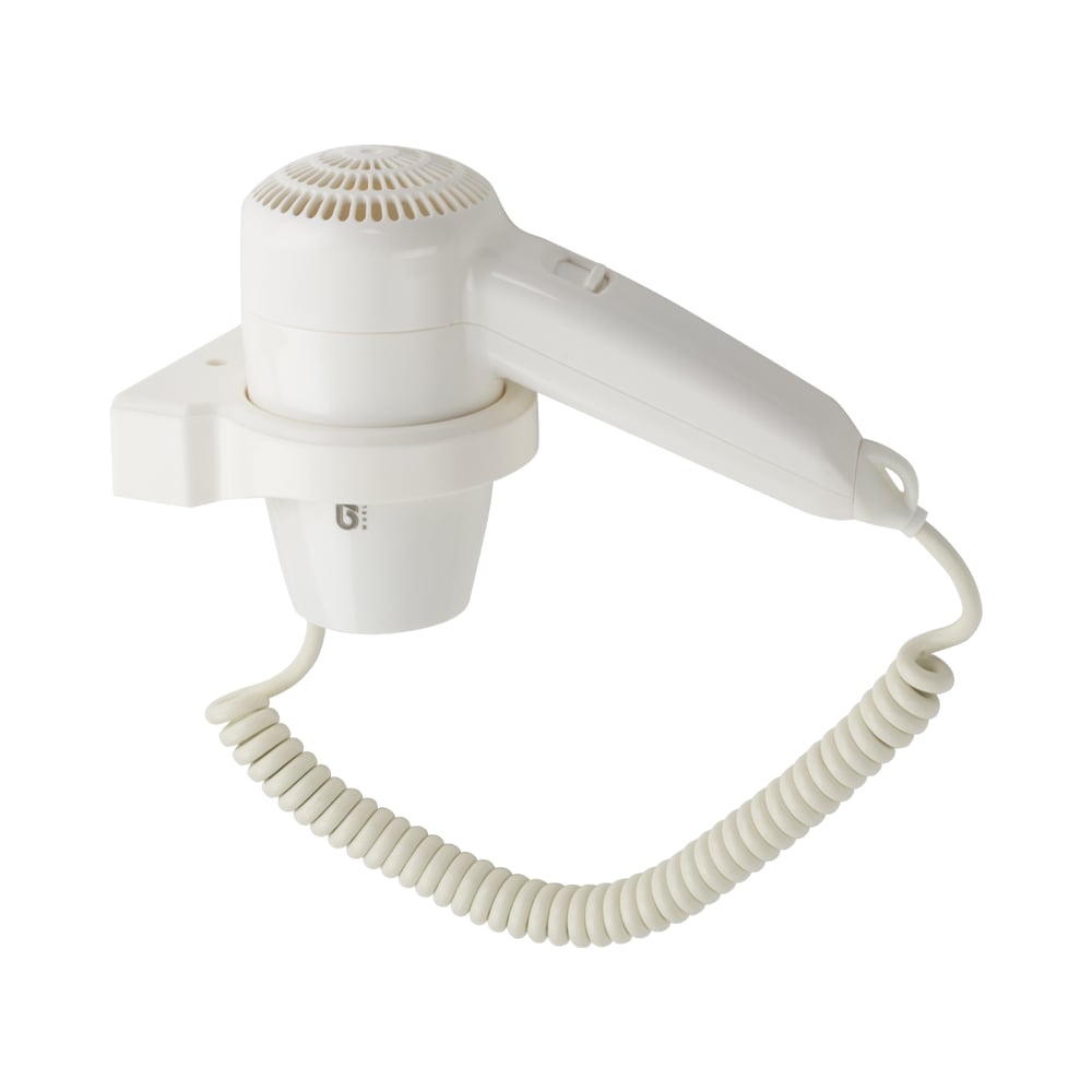 Изображение товара Фен настенный GFmark 6821 82128 с 1200 Вт, ABS, 15 м/с, 60°C