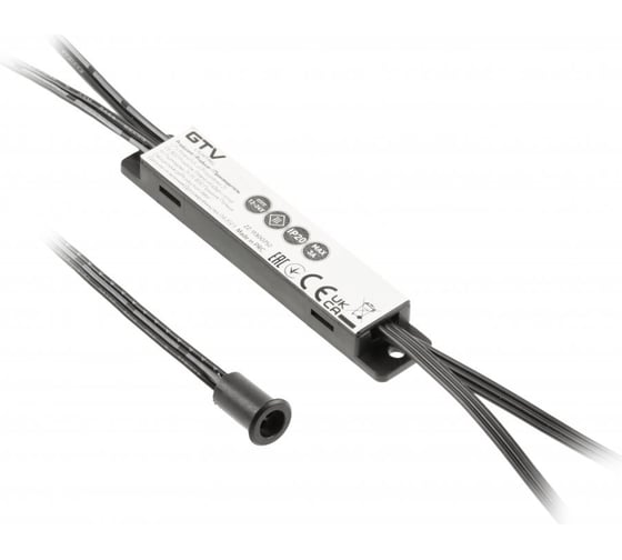 Изображение товара Бесконтактный выключатель GTV IXRO IR 12V/36W, 2 датчик, кабели 2М и 1.2М, цвет белый AE-WBE2-10