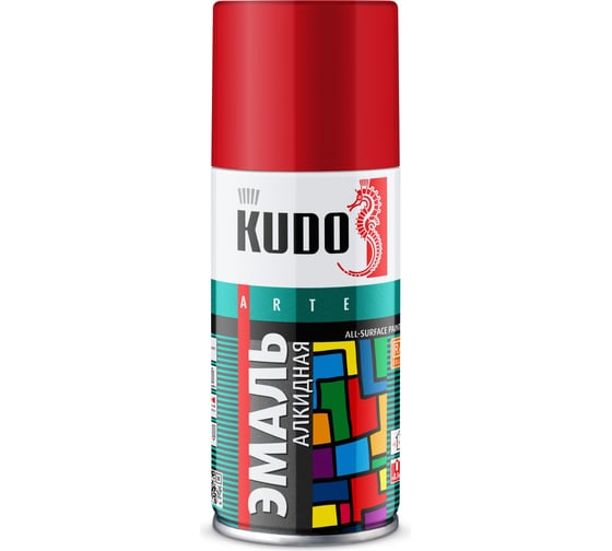 Изображение товара Эмаль универсальная KUDO красная RAL-3020 210 мл KU-1003.1