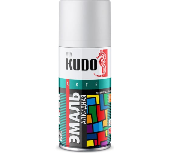 Изображение товара Эмаль универсальная KUDO белая матовая RAL-9003 210 мл KU-1101.1