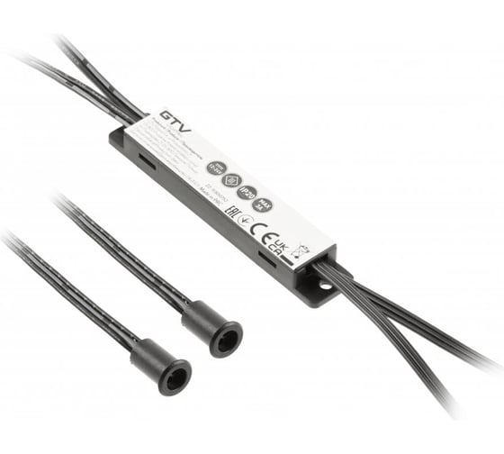 Изображение товара Бесконтактный выключатель GTV IXRO IR 12V/36W, 2 датчика, кабели 2М и 1.2М, цвет черный AE-WBE2-20