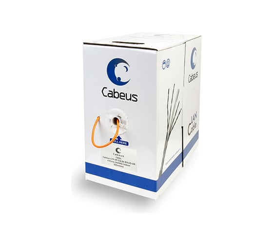Изображение товара Кабель Cabeus витая пара, категория 5e, 4 пары, одножильный, оранжевый UTP-4P-Cat.5e-SOLID-OR
