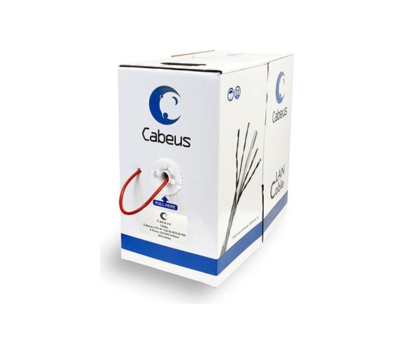 Изображение товара Кабель Cabeus витая пара, категория 5e, 4 пары 0,51мм, одножильный, красный UTP-4P-Cat.5e-SOLID-RD