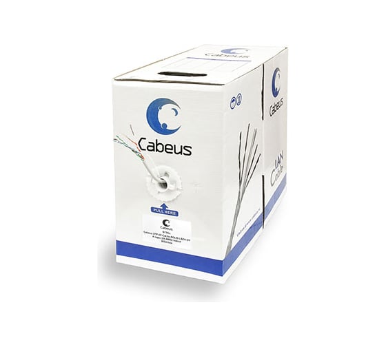 Изображение товара Кабель Cabeus витая пара категория 5e, 4 пары, одножильный, серый, 305 метров UTP-4P-Cat.5e-SOLID-LSZH-GY