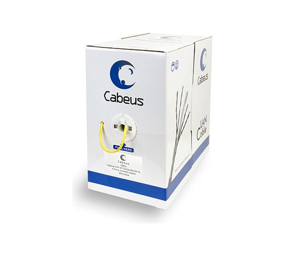 Изображение товара Кабель Cabeus витая пара, категория 5e, 4 пары 0,51мм 24 AWG одножильный, UTP-4P-Cat.5e-SOLID-YL