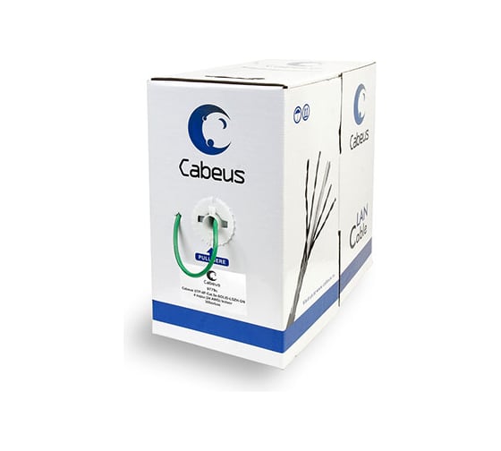 Изображение товара Кабель Cabeus витая пара, категория 5e, 4 пары, одножильный, UTP-4P-Cat.5e-SOLID-LSZH-GN