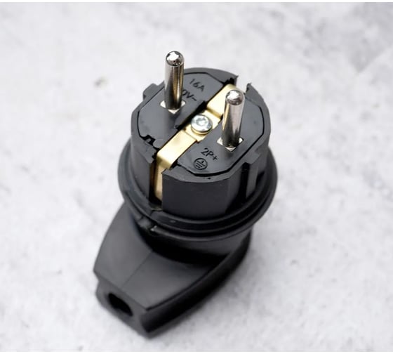Изображение товара Разборная вилка Mutlusan Electric, каучук, 16 А, 250 В, IP44, с з/к, черная 10083300027