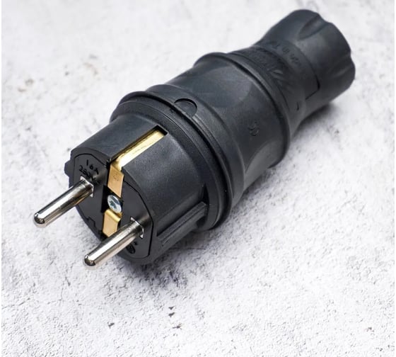 Изображение товара Разборная вилка Mutlusan Electric, каучук, 16 А, 250 В, IP44, черная 10083300028