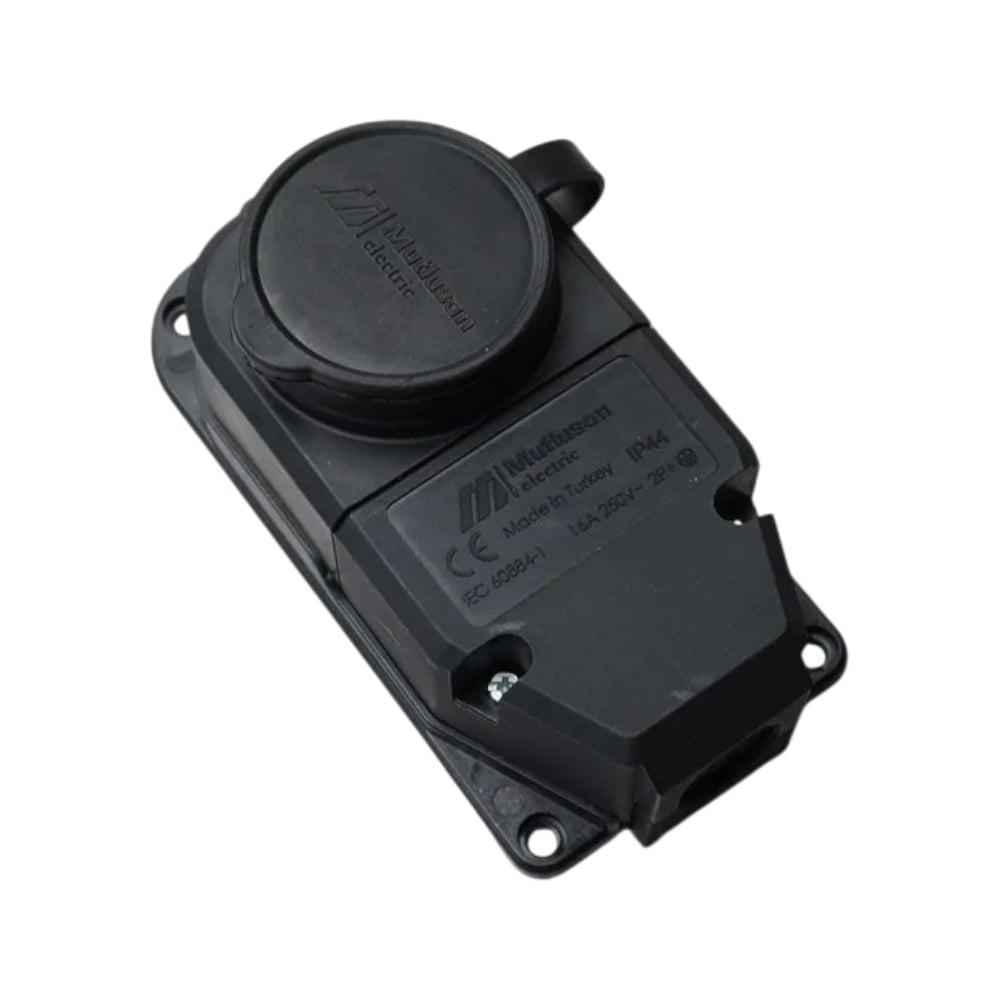 Изображение товара Колодка Mutlusan Electric каучуковая одноместная, 16А 250V IP44, черная 10083500296