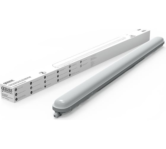 Изображение товара Светодиодный светильник Gauss ССП-176 IP65 1200х76х66 36W 2880lm 6500K матовый 864225336