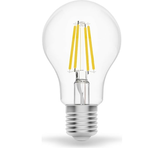 Изображение товара Умная Wi-fi филаментная лампочка Gauss, Smart Light ССТ DIM  E27 A60 6,5 Вт 2700-6500K, диммируемая с изменением температуры, управление голосом/смартфоном 1220112