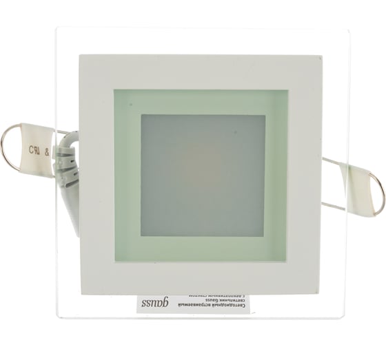 Изображение товара Светодиодный встраиваемый светильник Gauss квадратный с декоративным стеклом, 6W 4000K 948111206