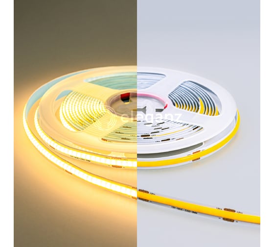 Изображение товара Светодиодная лента Eleganz Standard COB 8Вт, 12В, 310 диодов, 100Лм/Вт, Теплая 3000К ширина 8мм 990081