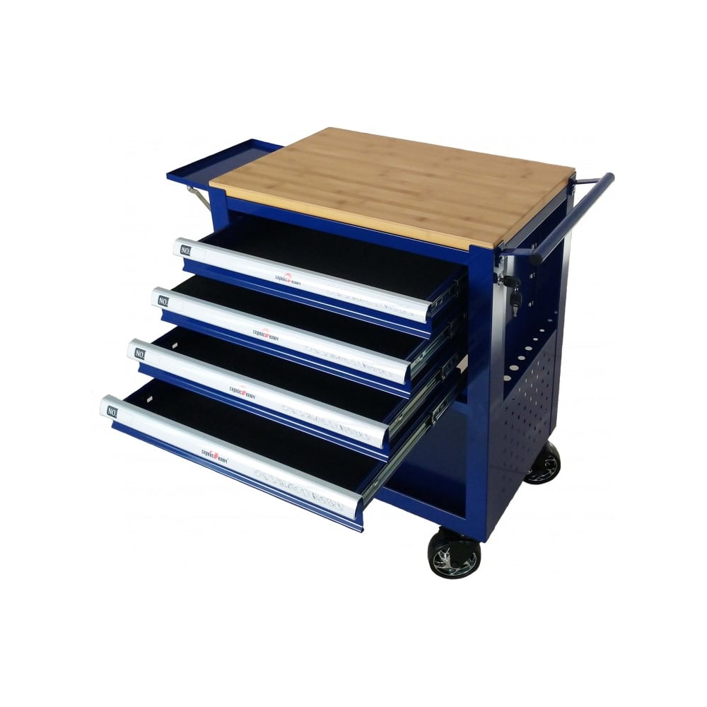 Изображение товара Инструментальная тележка СЕРВИС КЛЮЧ 4 секции синяя 11104