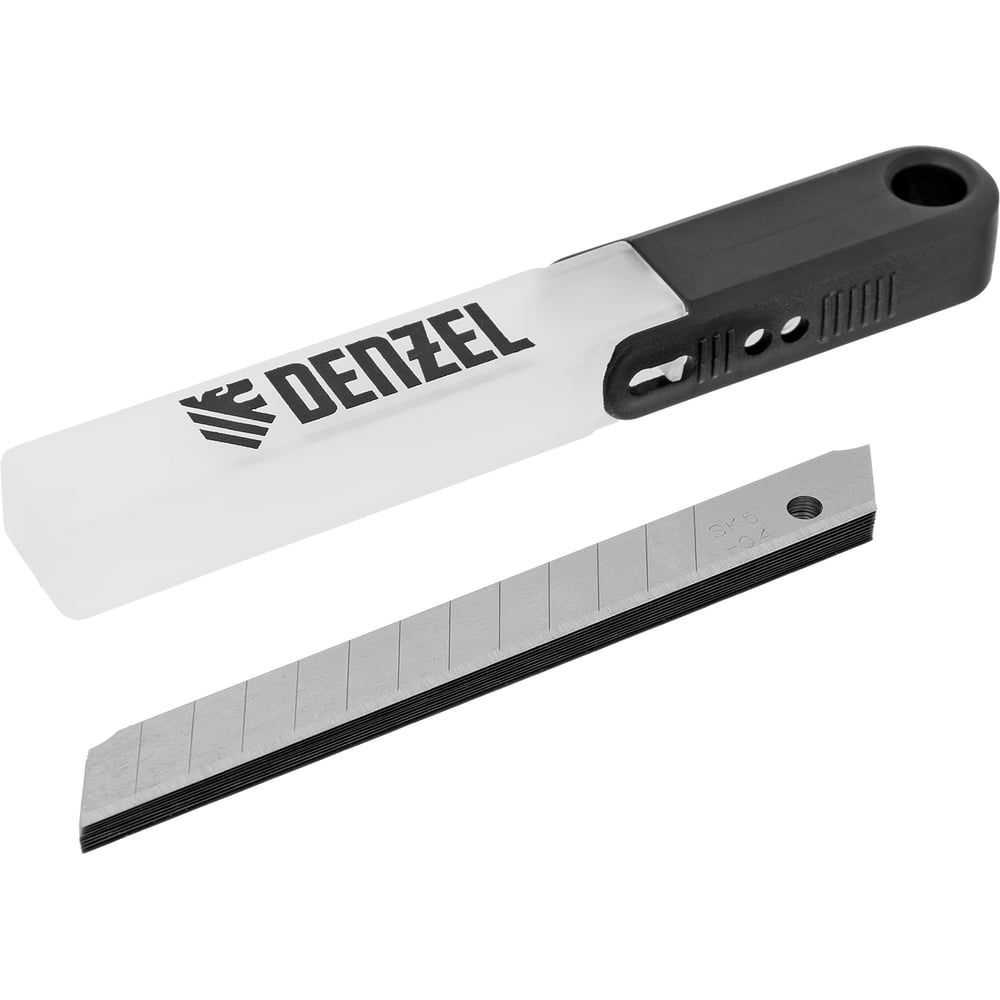 Изображение товара Лезвия 9 мм, сталь SK5, 0.4 мм, 10 шт Denzel 79300