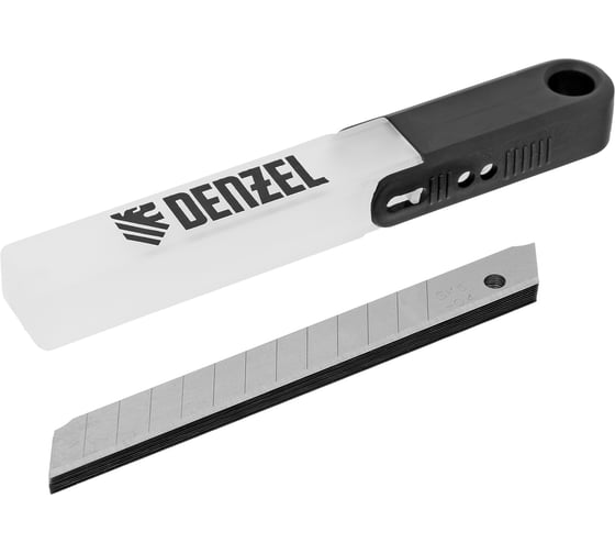 Изображение товара Лезвия 9 мм, сталь SK5, 0.4 мм, 10 шт Denzel 79300