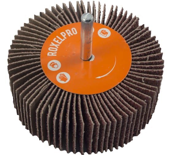 Изображение товара Щетка лепестковая абразивная ROXTOP на шпинделе (50х10х6 мм; Р40) RoxelPro 133503