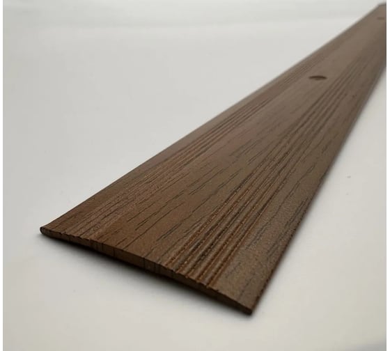 Изображение товара Стыкоперекрывающий алюминиевый порог Алком-М ПД 03 одноуровневый стык, 38x3 мм, 2700 мм, дуб темный ПД03-0052