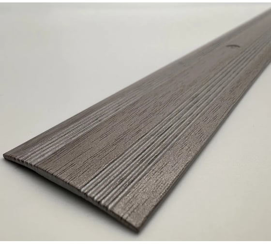 Изображение товара Стыкоперекрывающий алюминиевый порог Алком-М ПД 03 одноуровневый стык, 38x3 мм, 2700 мм, дуб пепельный ПД03-0008