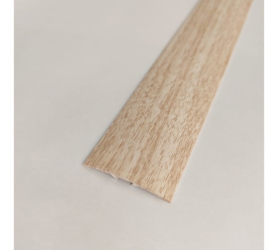 Изображение товара Стыкоперекрывающий алюминиевый порог Алком-М ПД 07.1 одноуровневый стык, 38x4.4 мм, 1350 мм, дуб беленый ПД07.1-0002