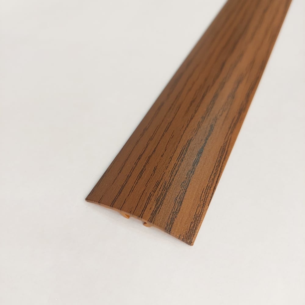 Изображение товара Стыкоперекрывающий алюминиевый порог Алком-М ПД 07.1 одноуровневый стык, 38x4.4 мм, 1800 мм, дуб темный ПД07.1-0051