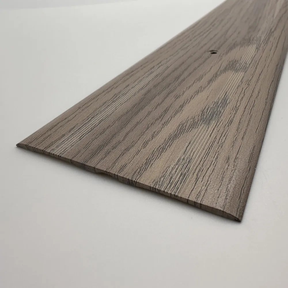 Изображение товара Алюминиевый порог для пола Алком-М ПД 06 80x3 мм орех седой одноуровневый