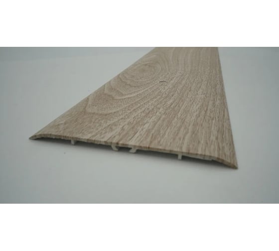 Изображение товара Стыкоперекрывающий алюминиевый порог Алком-М ПД 13 одноуровневый стык, 100x3 мм, 2700 мм, дуб беленый ПД13-0004