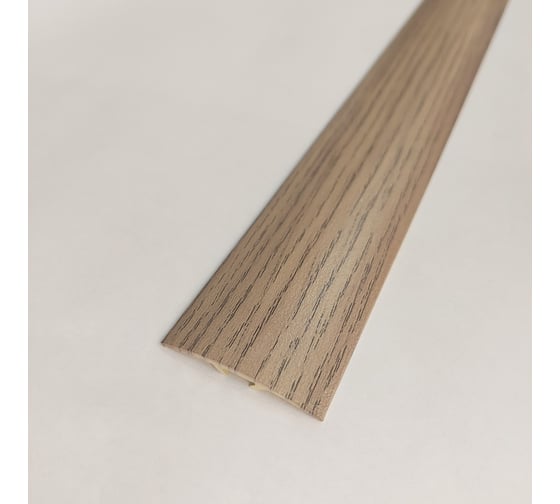 Изображение товара Стыкоперекрывающий алюминиевый порог Алком-М ПД 07.1 одноуровневый стык, 38x4.4 мм, 1350 мм, орех седой ПД07.1-0058