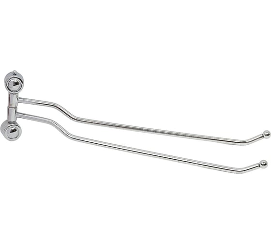 Изображение товара Двойной держатель для полотенца Рыжий кот B0924 хром, металл, пластик, шурупы 002485