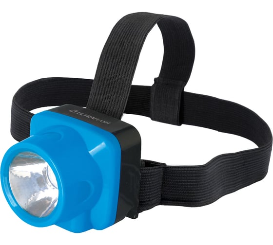 Изображение товара Аккумуляторный налобный фонарь Ultraflash LED5375 220В, голубой, 1 Ватт LED, 2 режима, пластик, бокс 14252