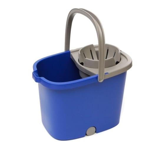Изображение товара Прямоугольное ведро CISNE APOLO с отжимом и роликами, синий 16л 460545
