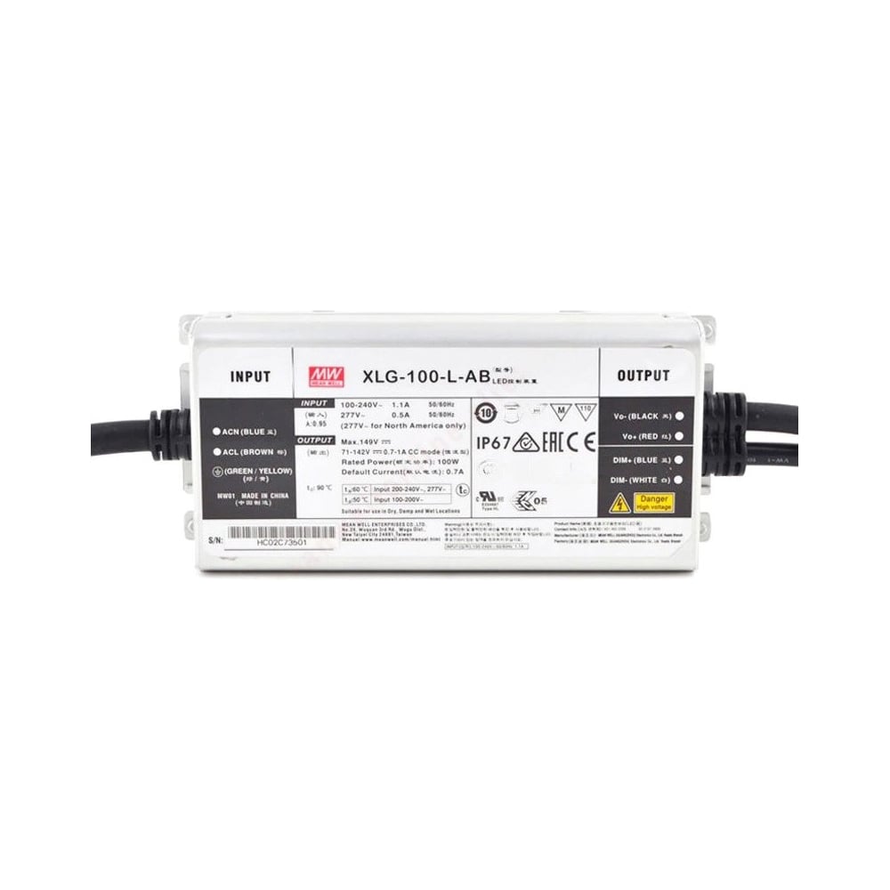 Изображение товара LED-драйвер Mean Well XLG-100-L-AB 100 Вт IP 67 для LED освещения