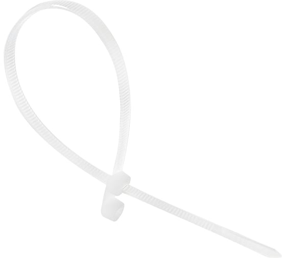 Изображение товара Хомут нейлоновый с монтажным отверстием Smartbuy 4,8x250мм, белый 100 100 шт. SBE-CTH-48-250-w