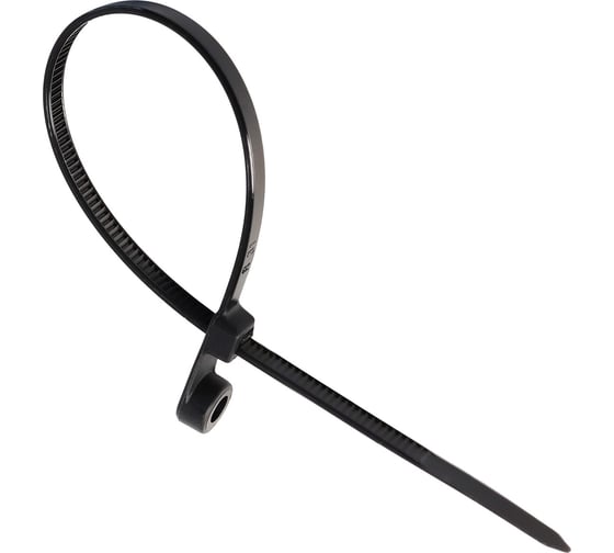 Изображение товара Хомут нейлоновый с монтажным отверстием Smartbuy 4,8x250мм, черный 100 100 шт. SBE-CTH-48-250-b