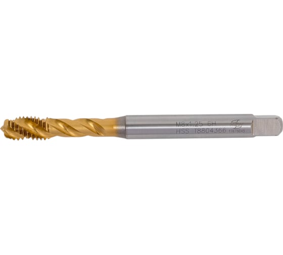Изображение товара Метчик New Century M8x1.25, Alpha-TAP, DIN371, HSS (M2), со спиральной канавкой, покрытие TiN T8804366